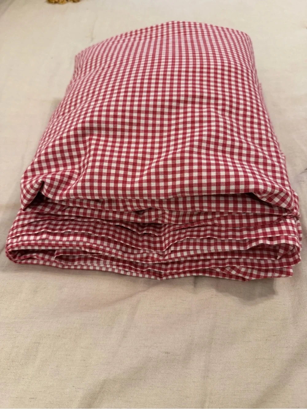 Pottery Barn Kids Twin Red Gingham Check Sheet Set 2 Pc Discontinued